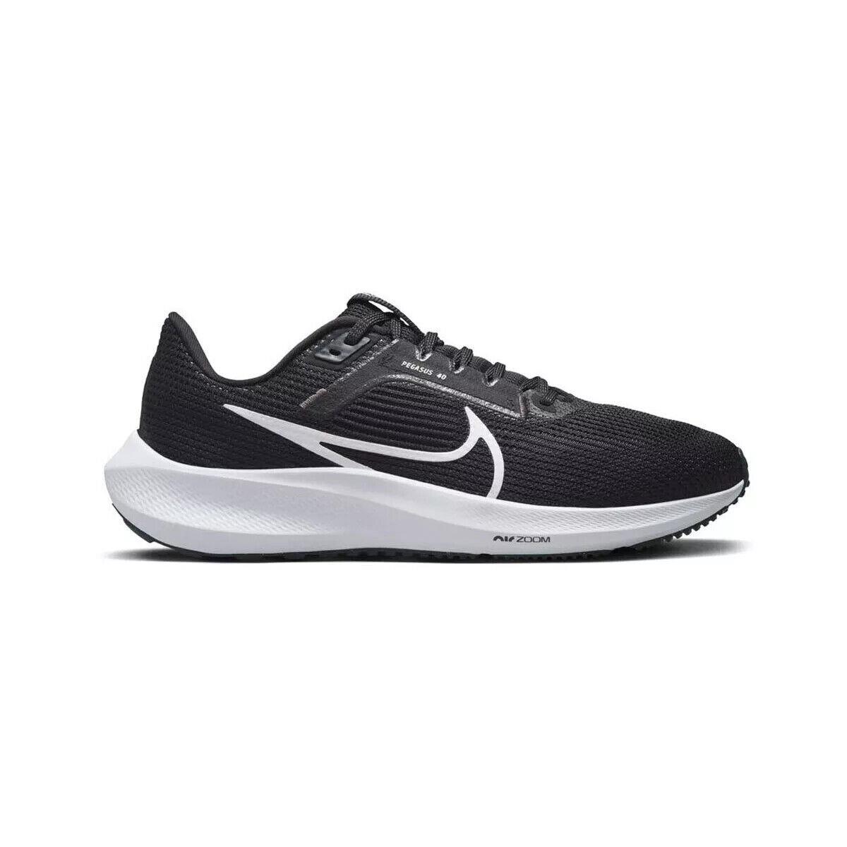 Nike Womens Air Zoom Pegasus 40 Running Shoes DV3854 001 - BLACK WHITE IRON GREY