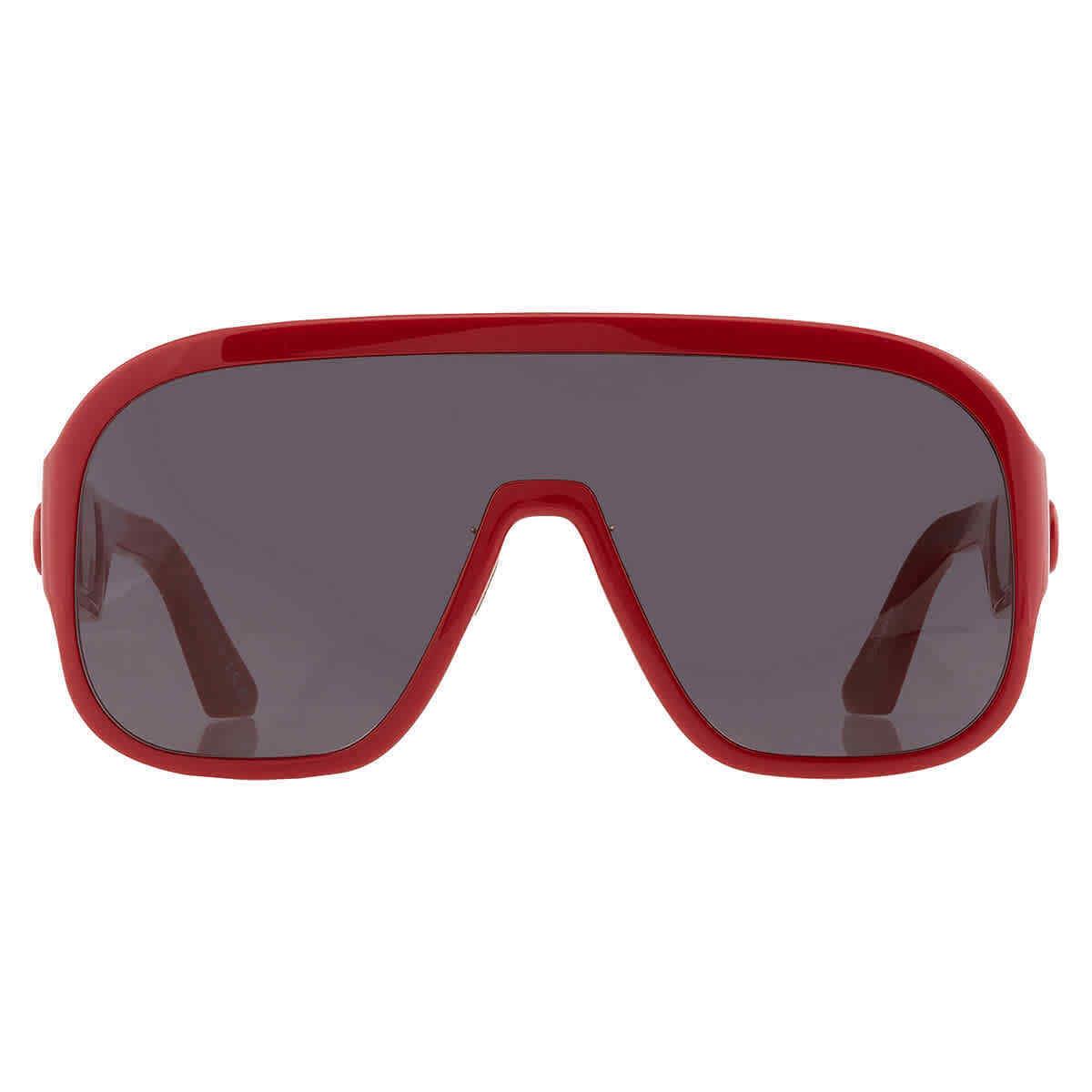 Dior Dark Grey Shield Ladies Sunglasses Diorbobbysport CD40054U 68A 00 - Frame: Red, Lens: Grey