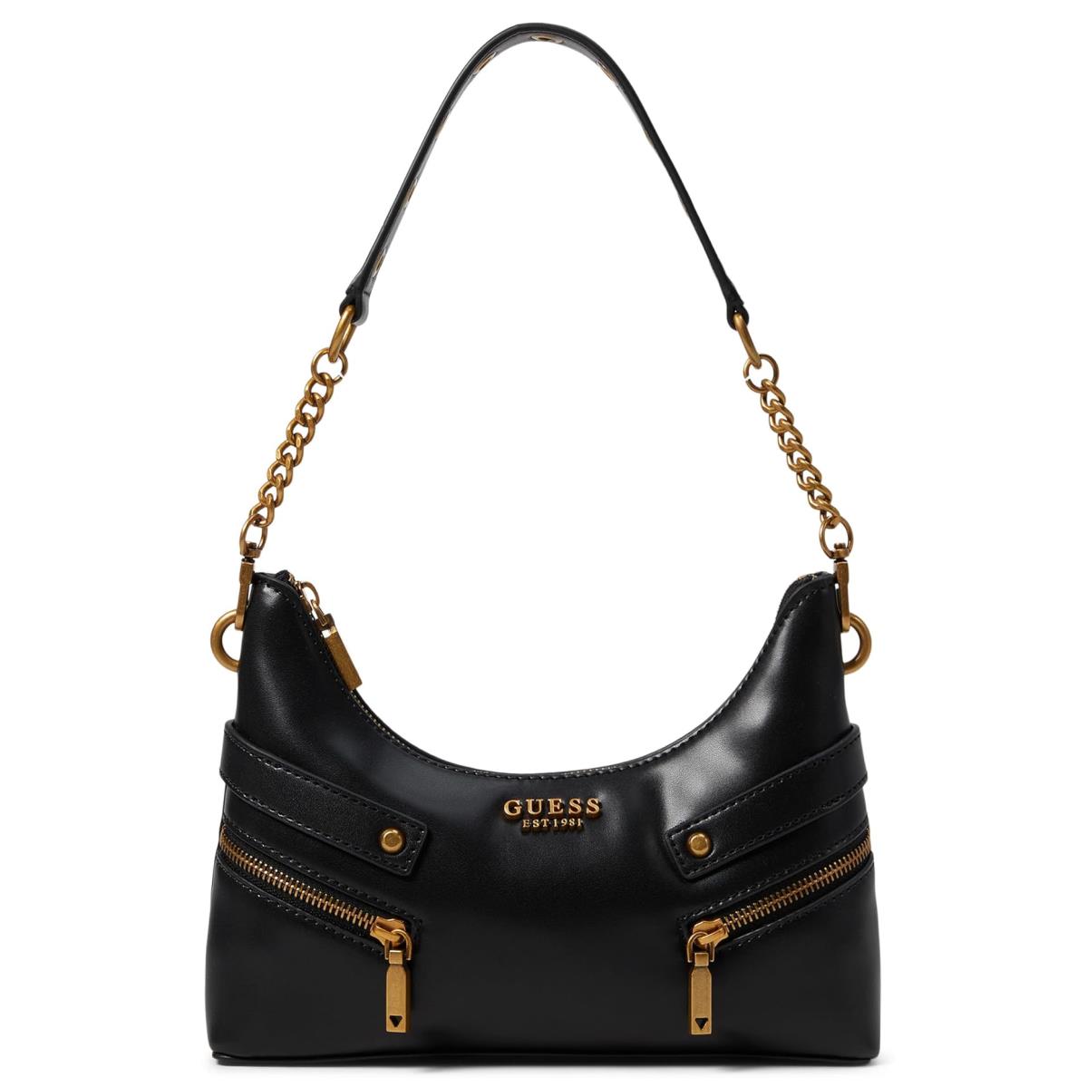 Woman`s Handbags Guess Trissa Top Zip Shoulder Bag Black