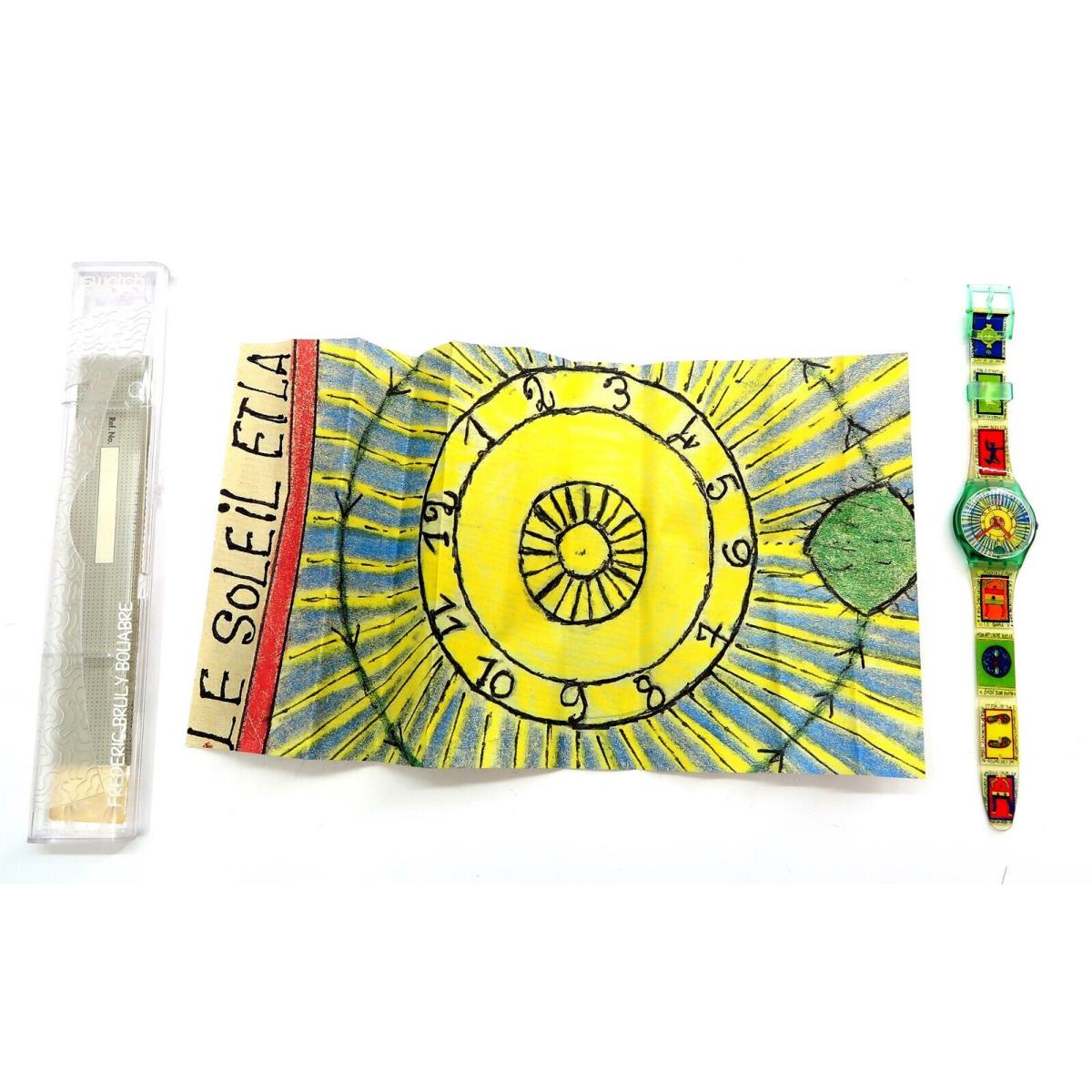 Swatch Watch Cheik Nadro GG140 by Frederic Bouabre w/ Case 2 Prints 1996