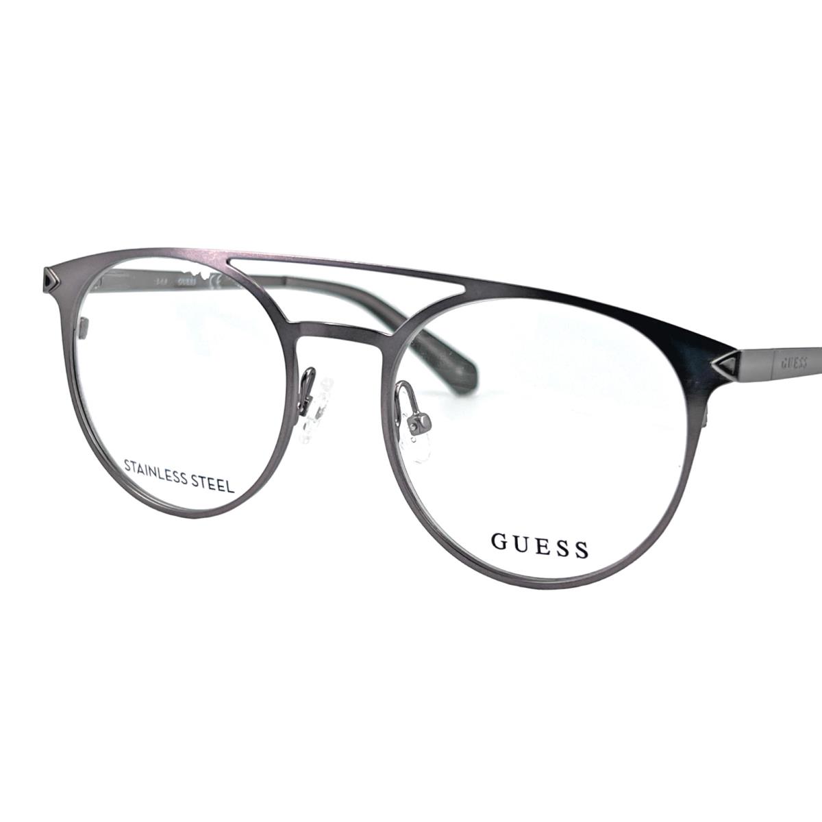 Guess GU1956 Mens Round Metal Eyeglass Frame 009 Matte Gunmetal 50-19