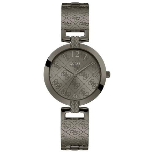 Guess - Ladies Gunmetal Logo Bangle Bracelet Watch - U1228L4