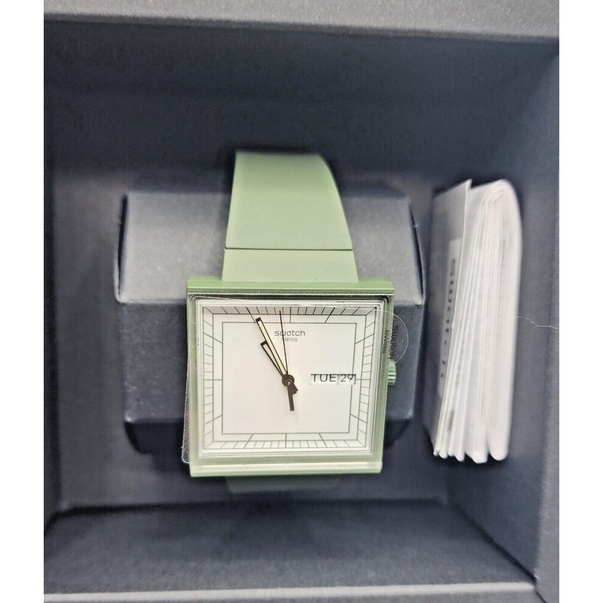 Swatch Bioceramic What IF .green Silicone Day-date Watch