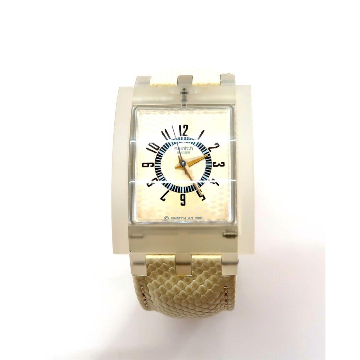 Swatch Turnover Watch Blanche Surprise SUFK102P Nos 2003 Luxury Collection