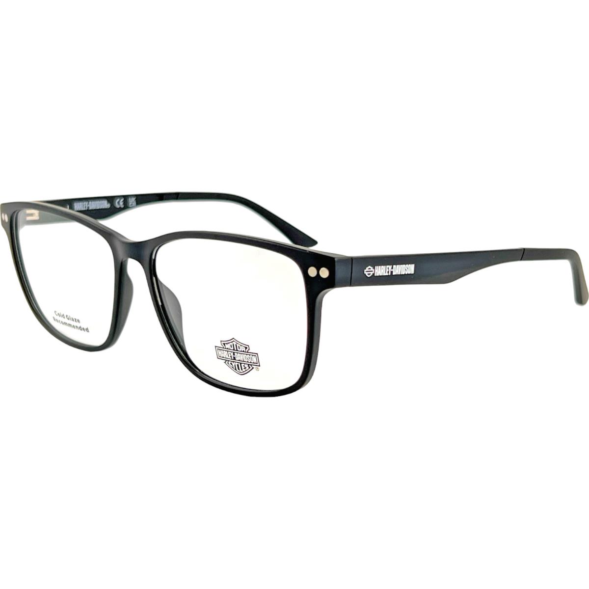 Harley Davidson HD0950 Mens Plastic Eyeglass Frame 002 Black 56-15 Fold Sun Clip