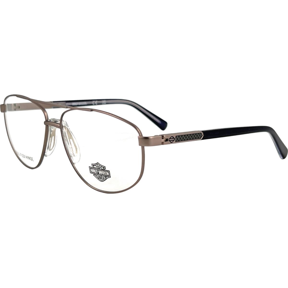 Harley Davidson Mens Metal Eyeglass Frame 011 Matte Light Nickletin 59-14