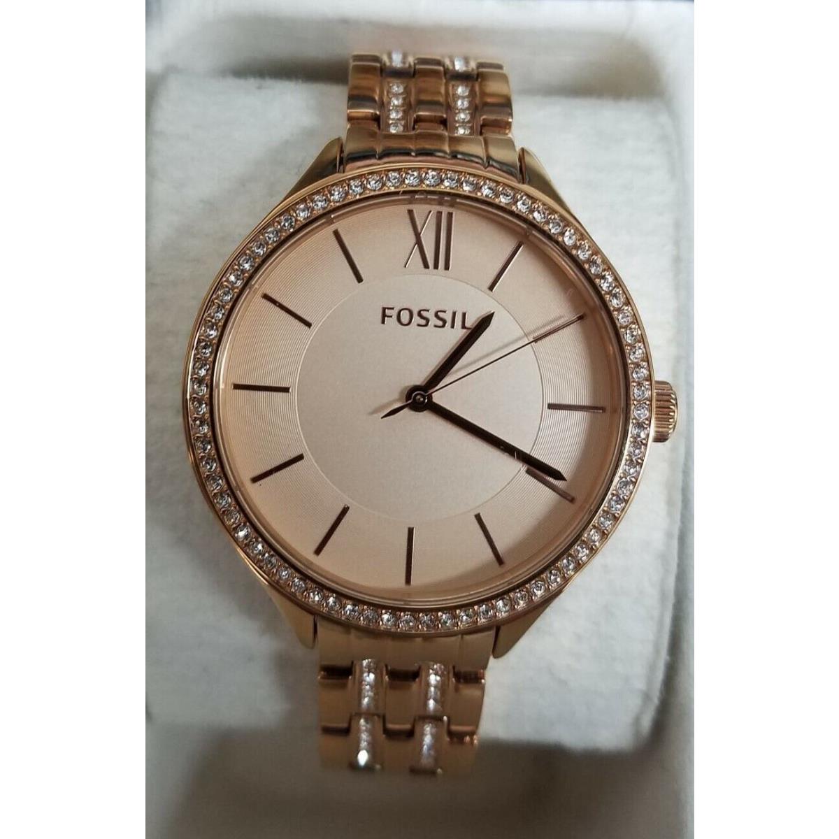 Fossil Suitor Three-hand Rose Gold-tone Stainless Steel Watch BQ3116