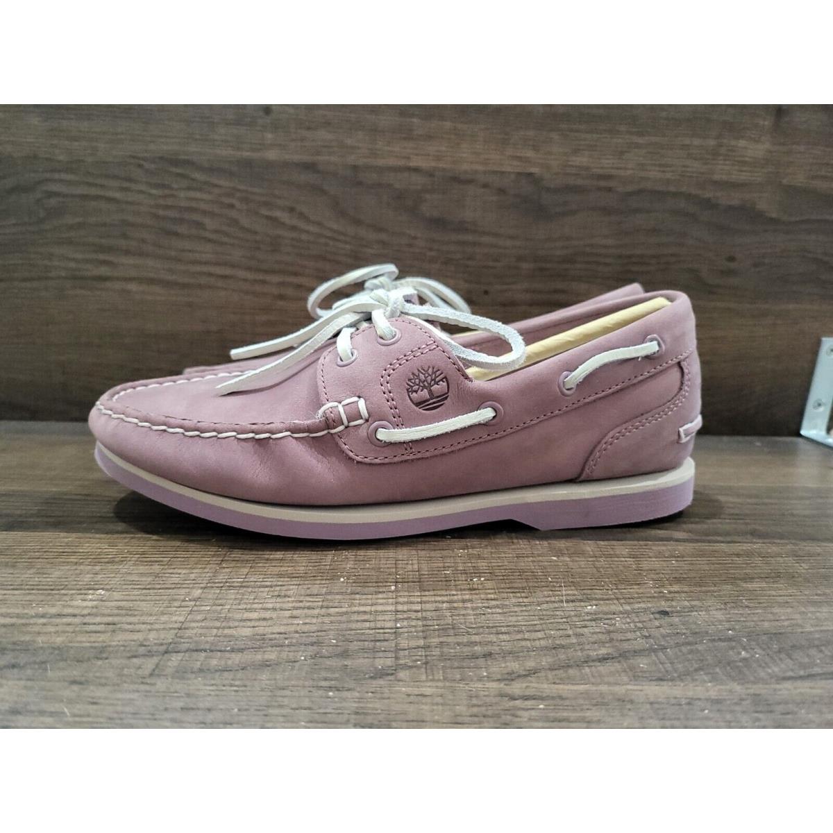 Timberland Women`s Classic Amherst Boat Shoes Medium Purple Nubuck 6M