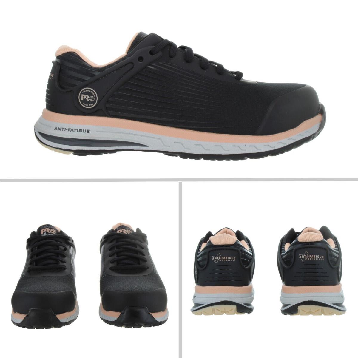 Timberland Pro Women`s Drivetrain Composite Safety Toe Black Work Shoes Size 7 - Black, Pink