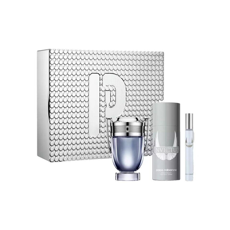 Paco Rabanne Invictus Eau de Toilette 3 Piece Men`s Gift Set