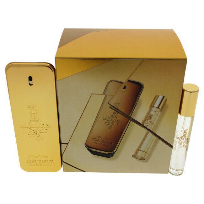 1 Million by Paco Rabanne For Men 2 Pc Gift Set 3.4oz Edt Spray 0.68oz Edt