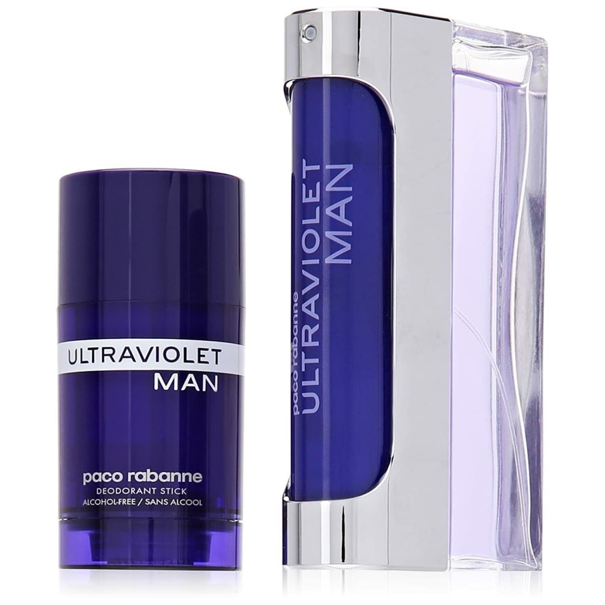 Ultraviolet By Paco Rabanne 2Pc Set 100 ML Edt Spray 2.1-Ounce Deodorant Stick