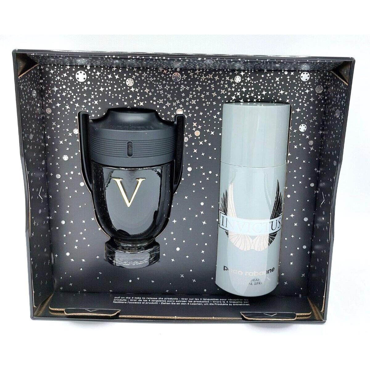 Paco Rabanne Invictus Victory 2pcs Set Edp Spray 3.4oz Deodorant 5.1oz For Men