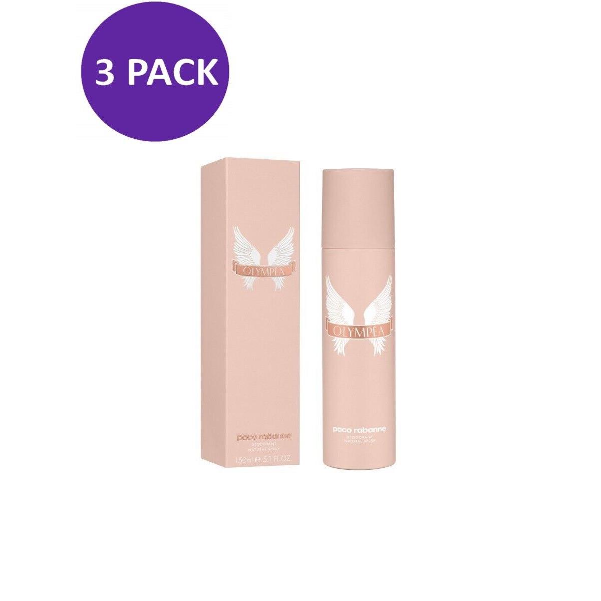 3 Paco Rabanne Olympea Deodorant Spray For Her 5 Oz / 150 ml