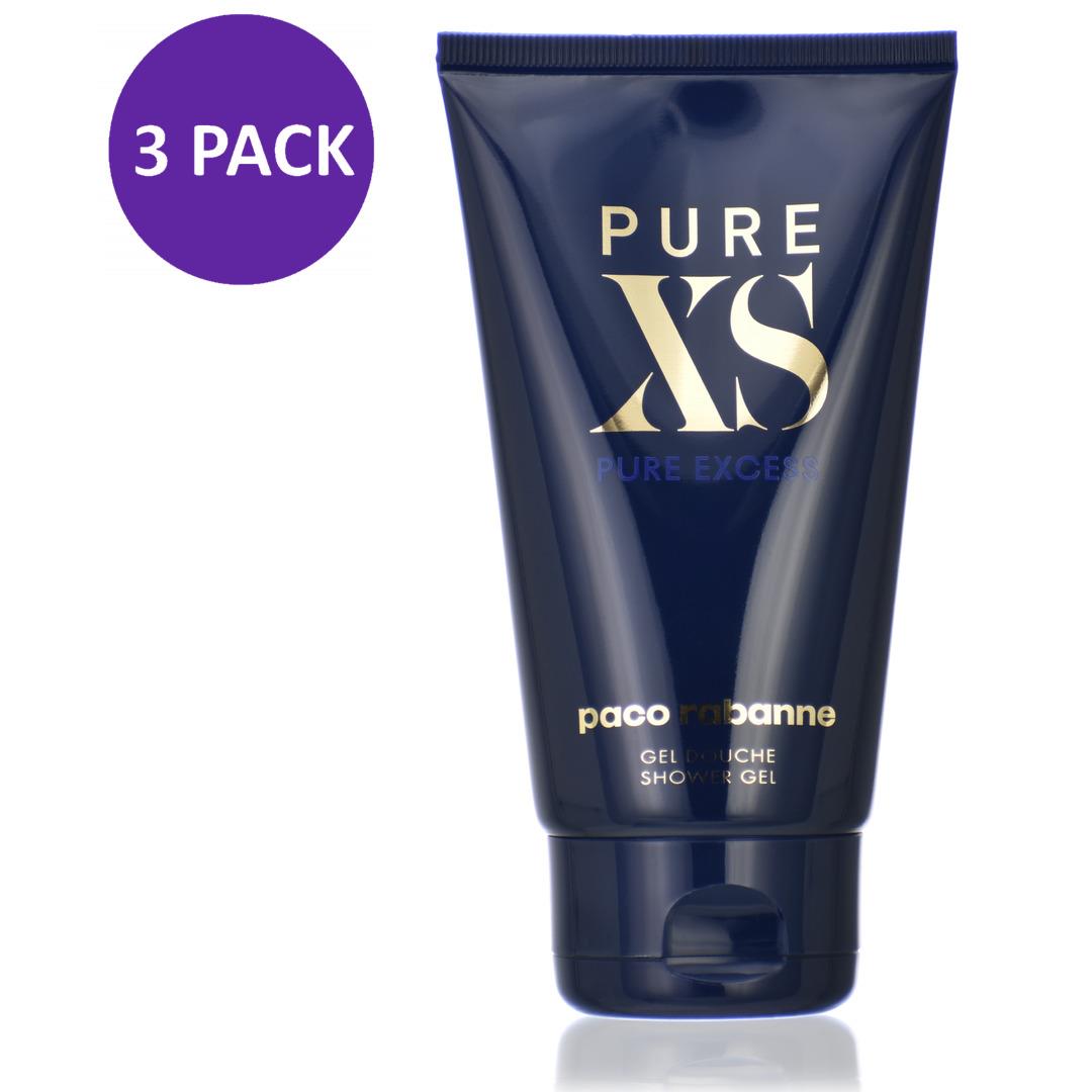 Paco Rabanne Pure XS Excess Shower Gel For Men 5.0 oz 3 Pack Box