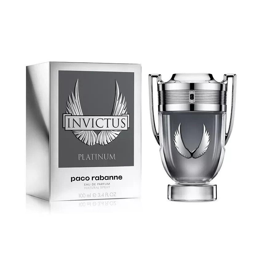 Invictus Platinum by Paco Rabanne 3.4oz Eau de Parfum For Men Box