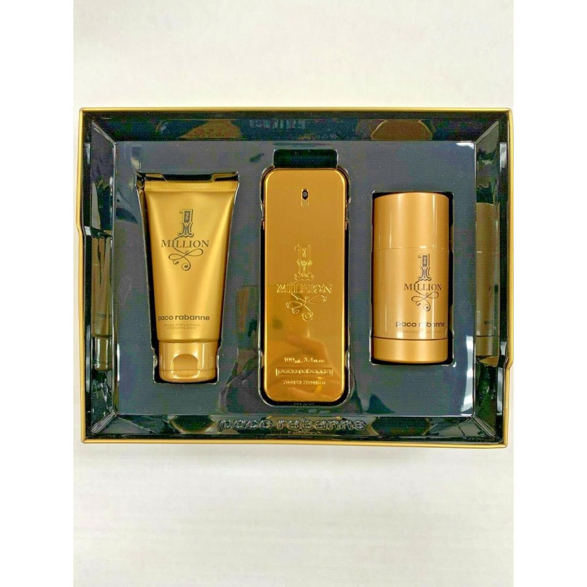 1 Million Bypaco Rabanne Set Edt 3.4 oz Spray. Deodorant Stick After Shave Balm