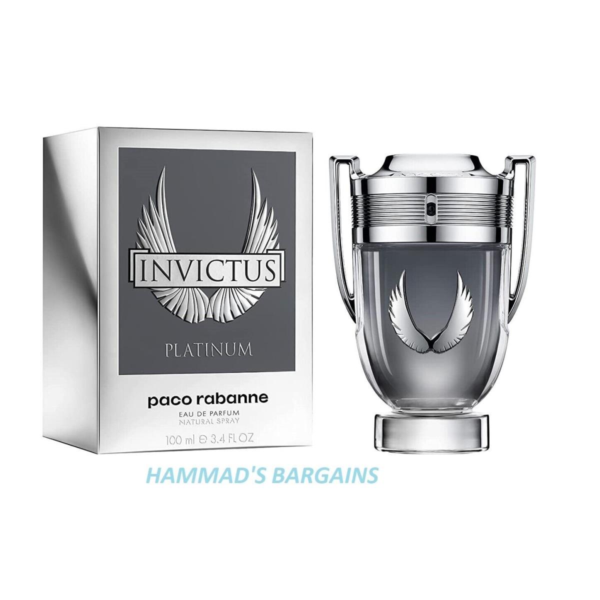 Invictus Platinum BY Paco Rabanne Edp 3.4 OZ / 100 ML For Men