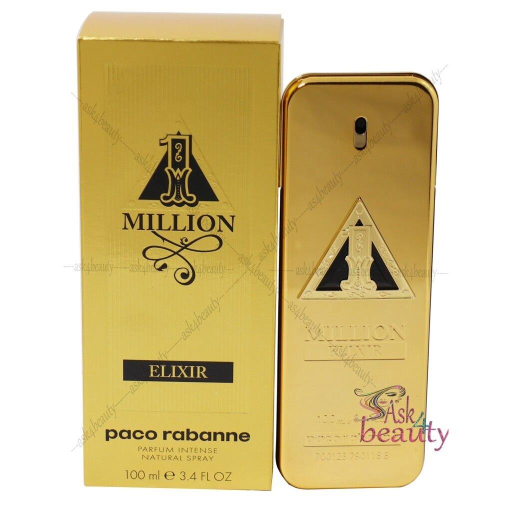 1 Million Elixir By Paco Rabanne 3.4/3.3 oz Parfum Intense Spray Men