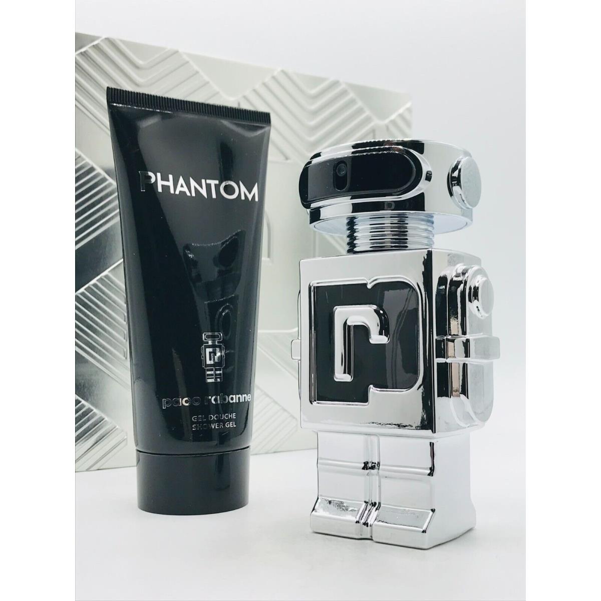 Paco Rabanne Phantom Men 2pc Set Cologne Spray 1.7 oz Shower Gel 3.4 oz