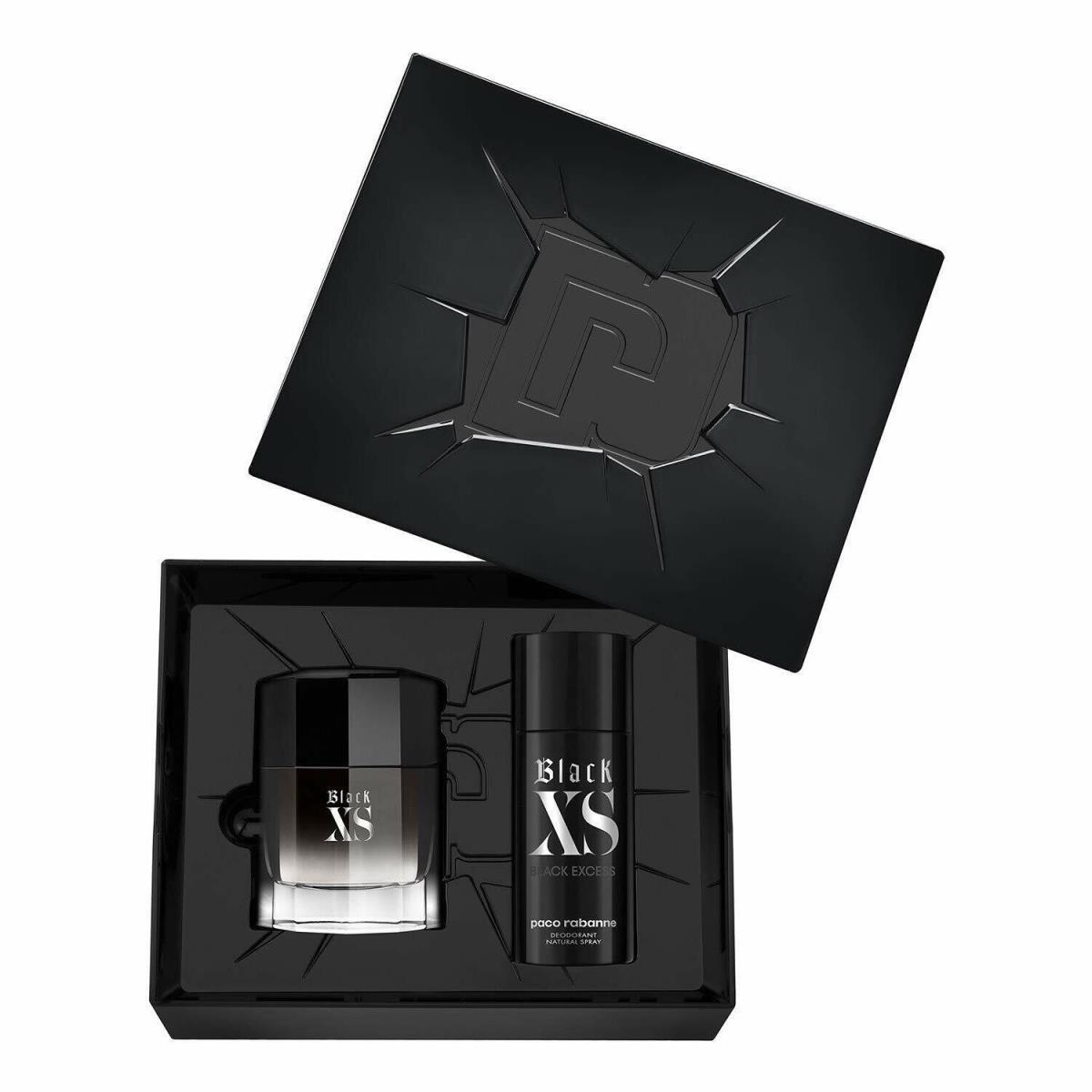 Paco Rabanne Black XS Set For Men Edt 100ml / 3.4oz + Deodorant Spray 150ml