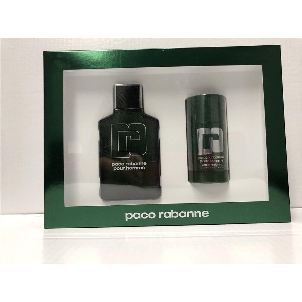 Paco Rabanne 2pc Set 3.4 oz Eau de Toilette Spray For Men+ Dedorant Stick Rare