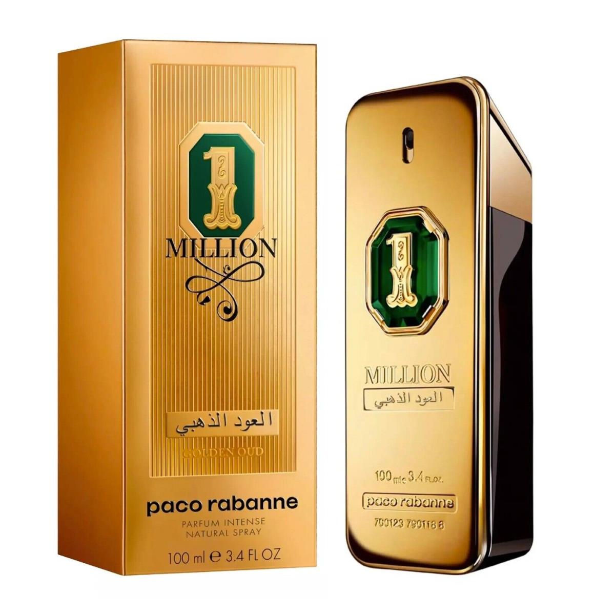 1 Million Golden Oud by Paco Rabanne 3.4oz Parfum Intense For Men Box