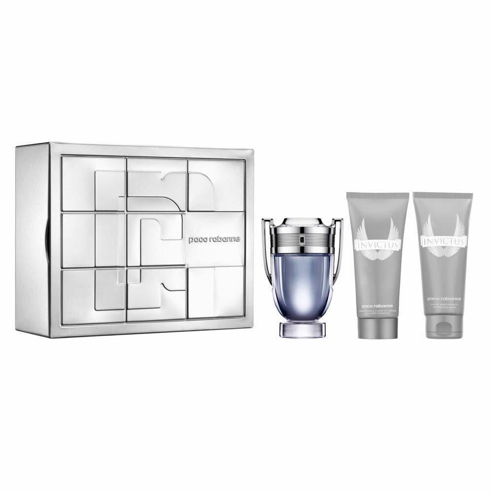 Invictus BY Paco Rabanne Men 3.4 oz Edt Spray As/b Shampoo 3 Pcs Set