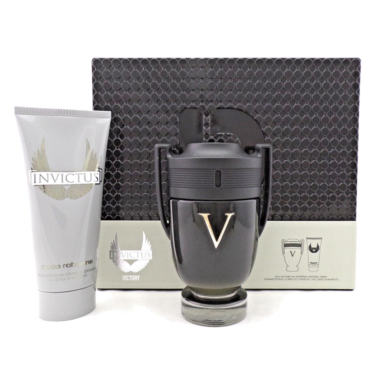 Invictus Victory by Paco Rabanne 3.4oz Edp EXTREME+3.4oz Shampoo Set For Men