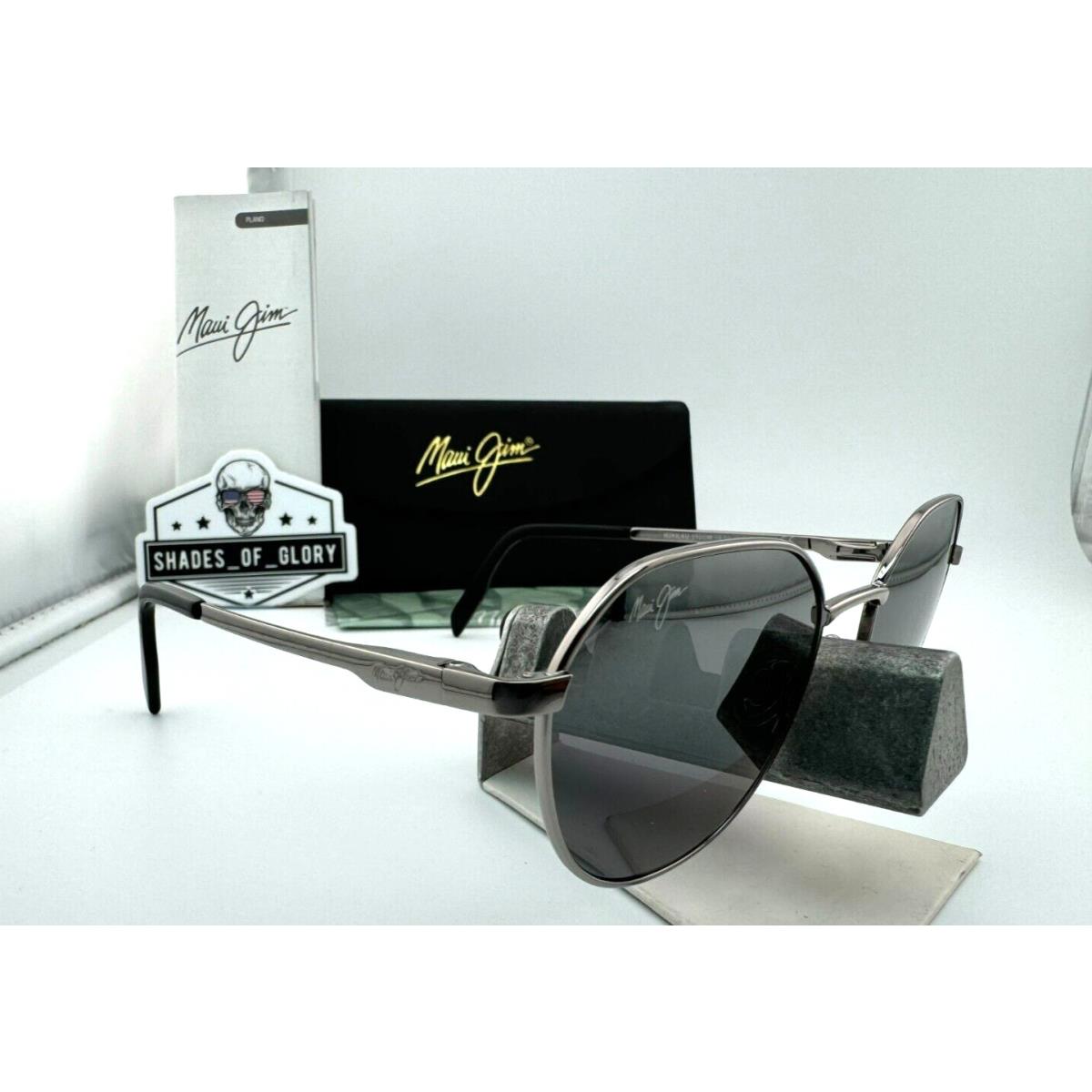 Maui Jim Hukilau MJ 845-11 Silver TO Black Dual Mirror Polarized Sunglasses