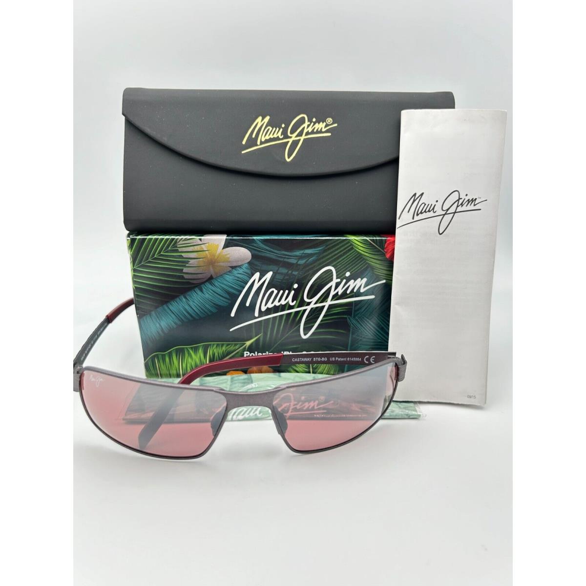 Maui Jim Polarized Sunglasses MJ 187-02C Castaway Gunmetal Maui Rose