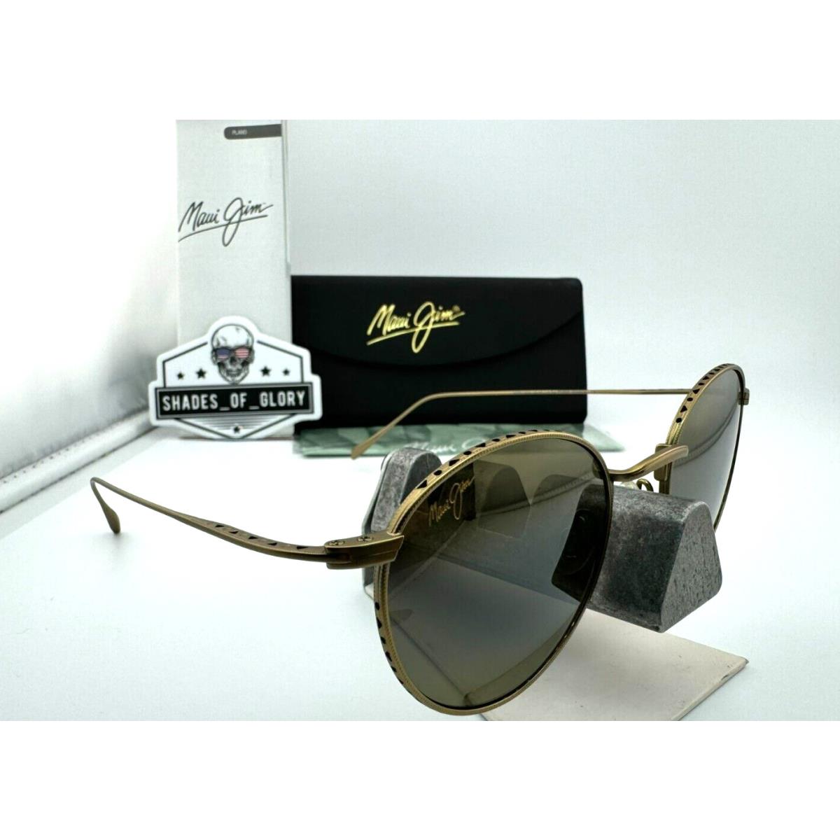 Maui Jim North Star MJ 757-16M Gold W/ Hcl Bronze Polarized Round Sunglasses