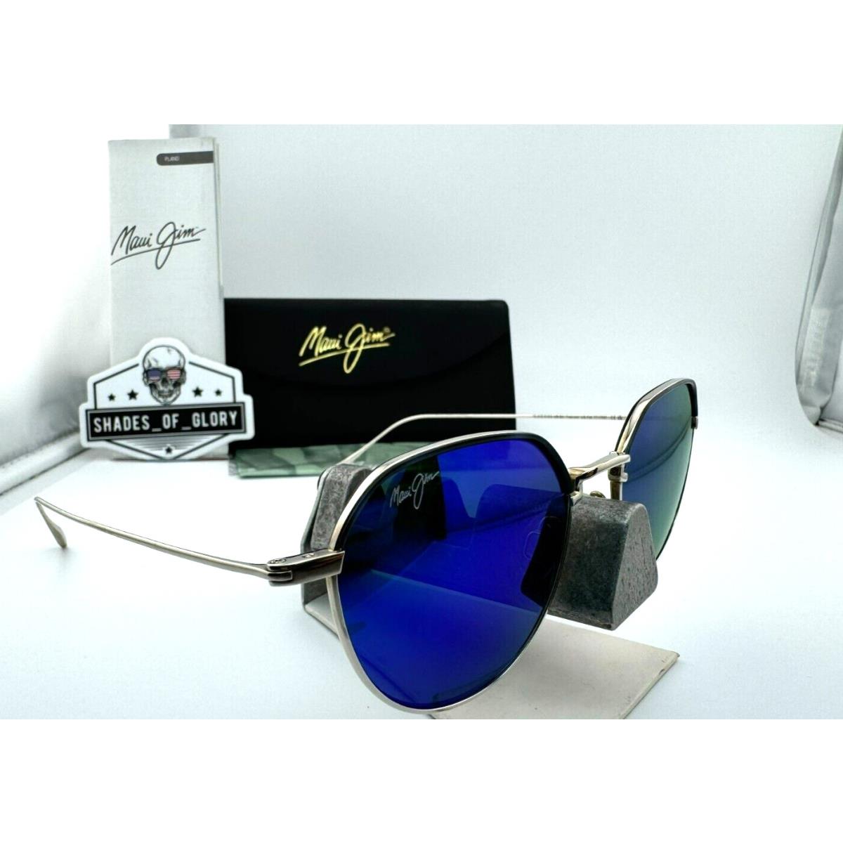 Maui Jim Island Eyes MJ 859-17 Silver with Blue Hawaii Polarized Sunglasses