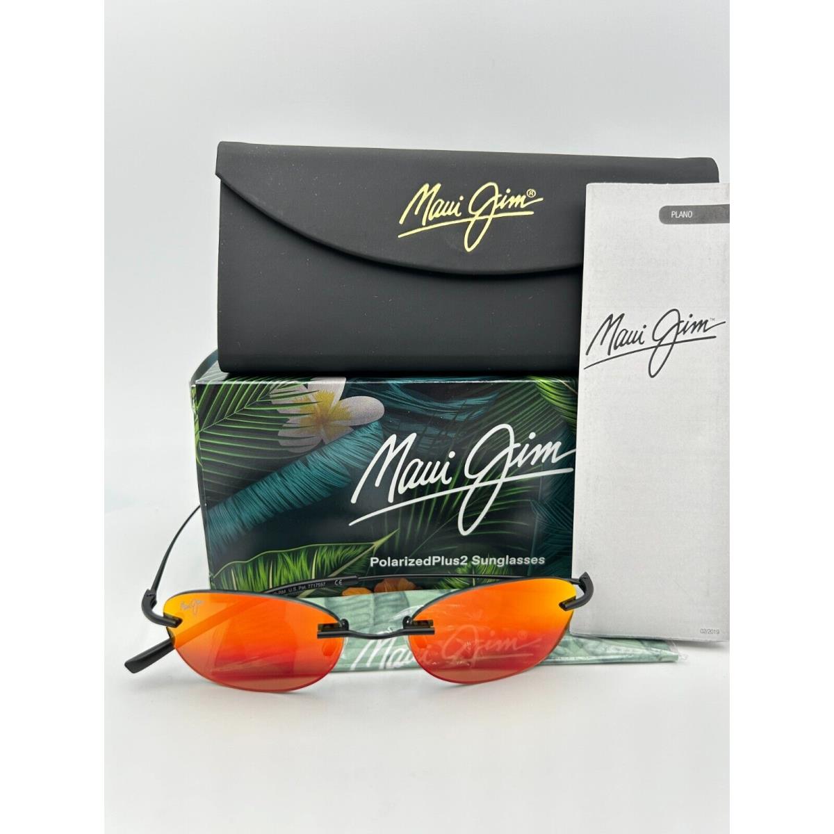 Maui Jim Polarized Sunglasses MJ333-2M Aki Aki Matte Black Maui Sunrise