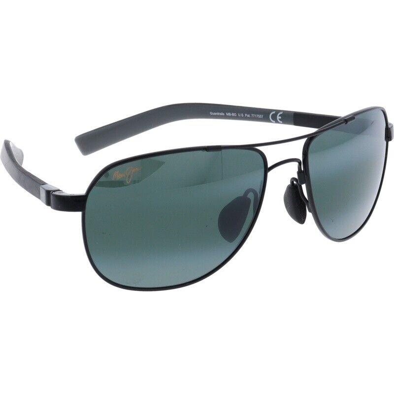 Maui Jim Guardrails MJ 327-02 Gloss Black Blue / Grey Polarized Sunglasses