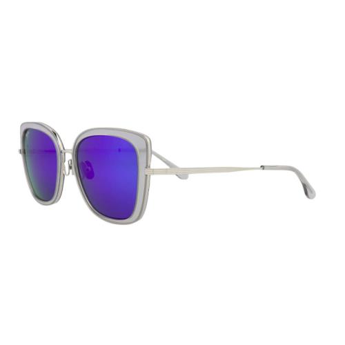 Maui Jim Violet Lake MJ 843-11 Grey Silver Blue Hawaii Polarized Sunglasses