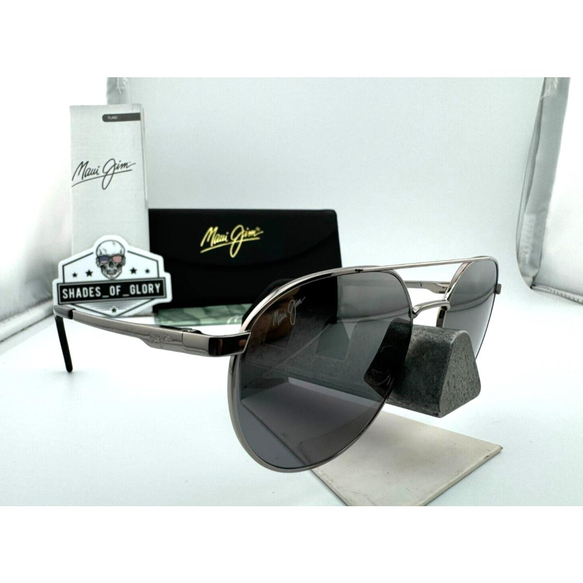 Maui Jim Waterfront MJ 830-11 Grey Silver Black Dual Mirror Polarized Sunglasses