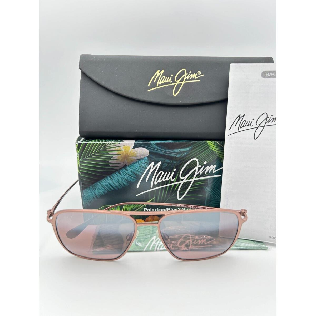 Maui Jim Polarized Sunglasses MJ 541-19A Beaches Brown Red Maui Rose Titanium