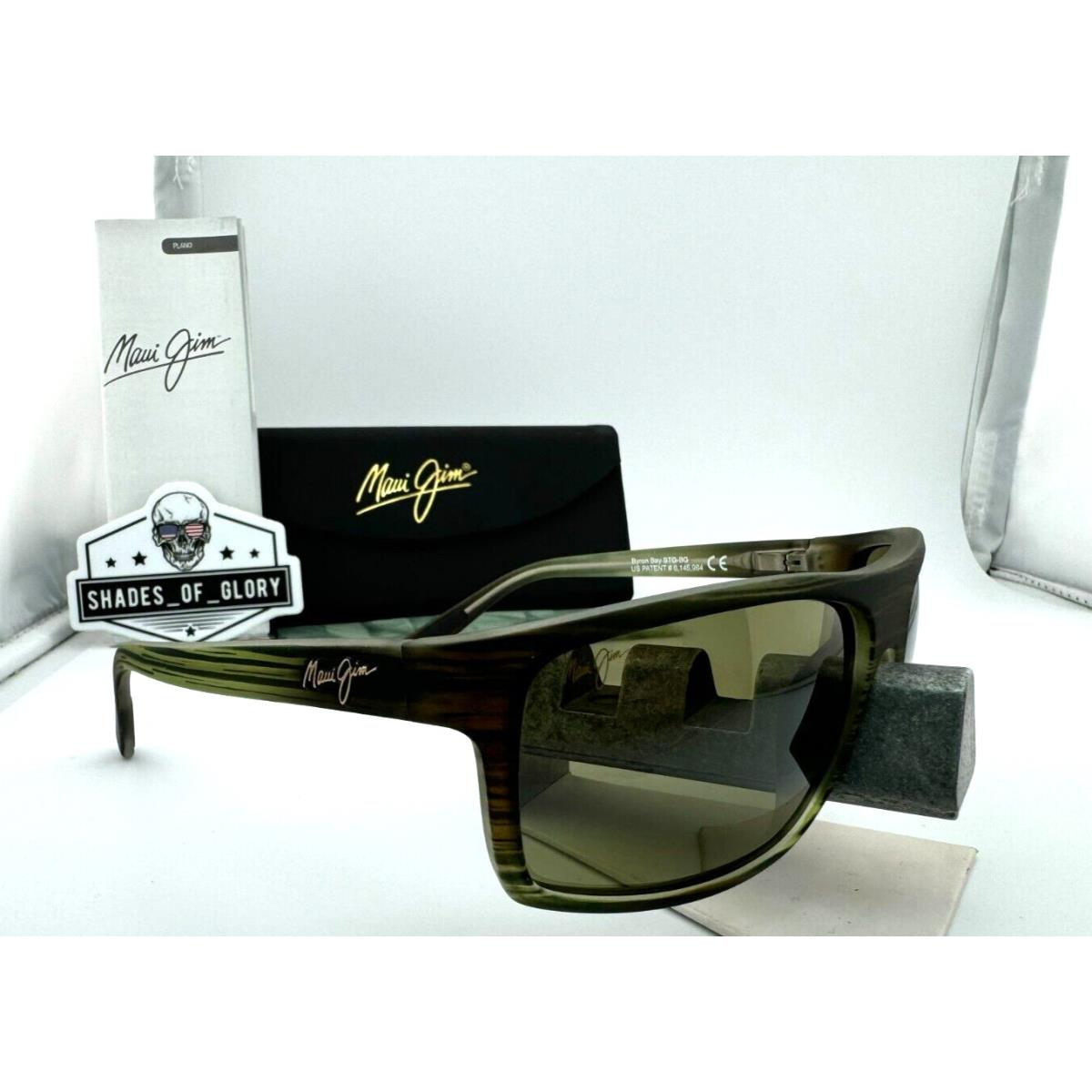 Maui Jim Byron Bay MJ 746-15MR Matte Green Stripe Maui HT Polarized Sunglasses