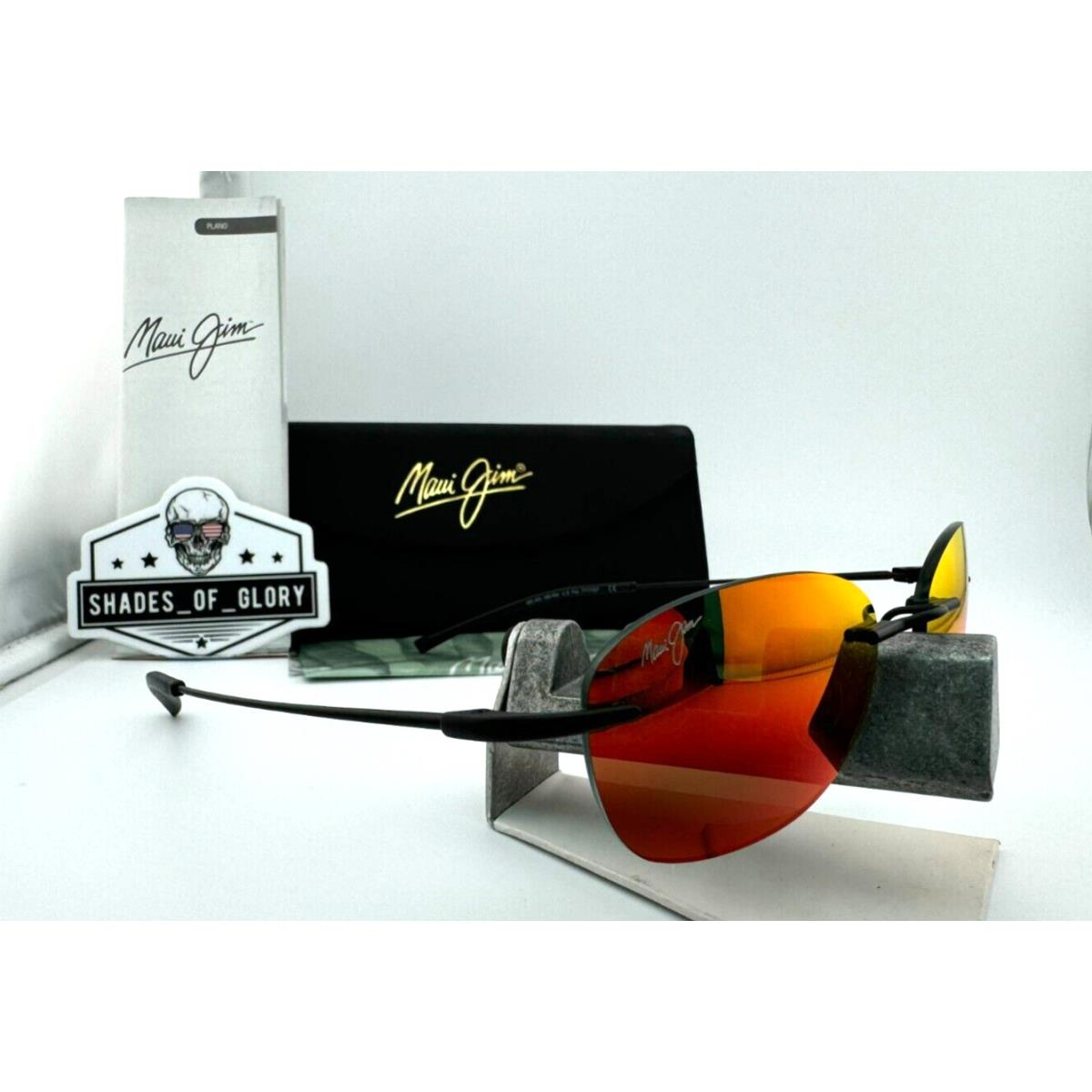 Maui Jim Aki Aki MJ 333-2M Black with Hawaii Lava Red Polarized Sunglasses