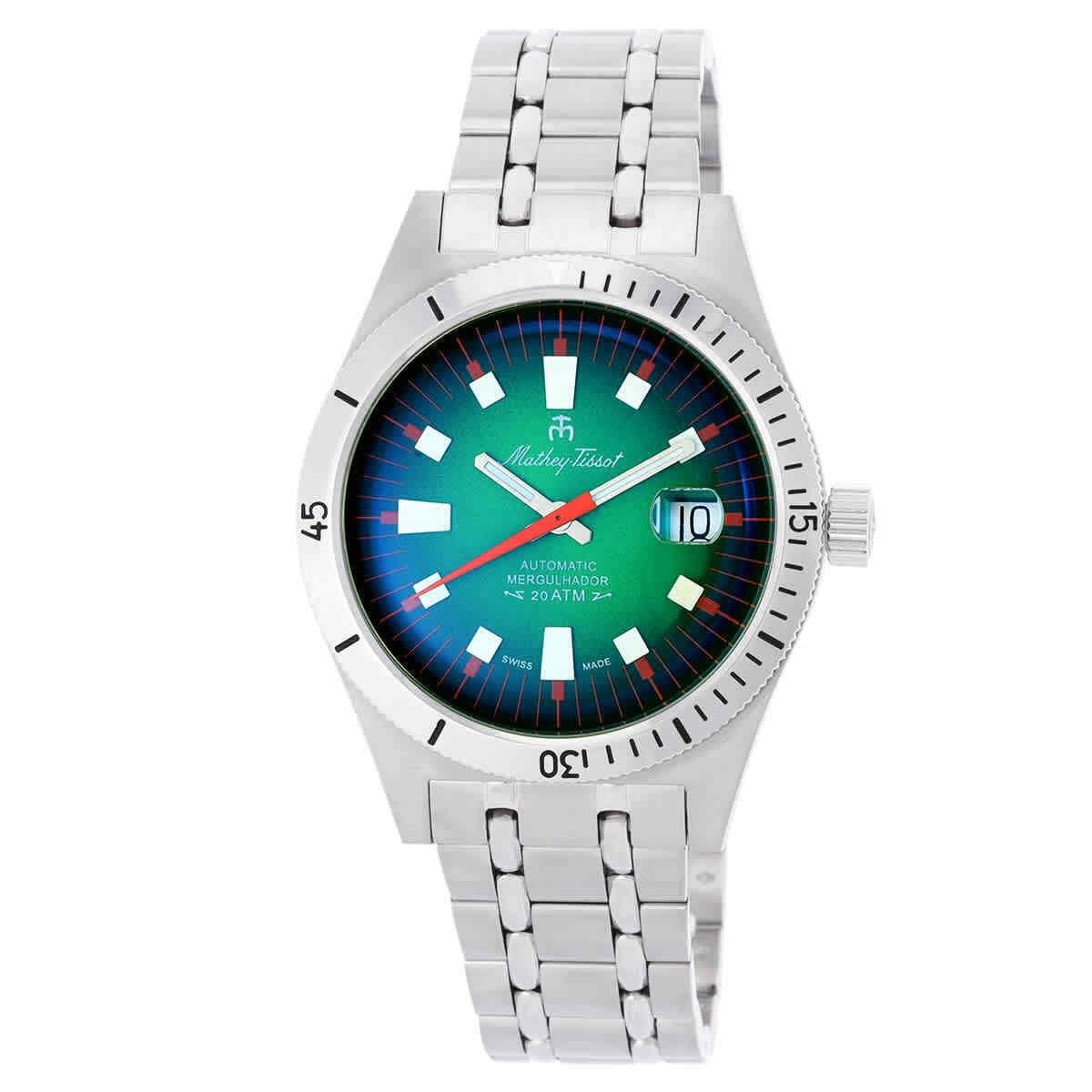 Mathey-tissot Mergulhador Automatic Green Dial Men`s Watch MRG2