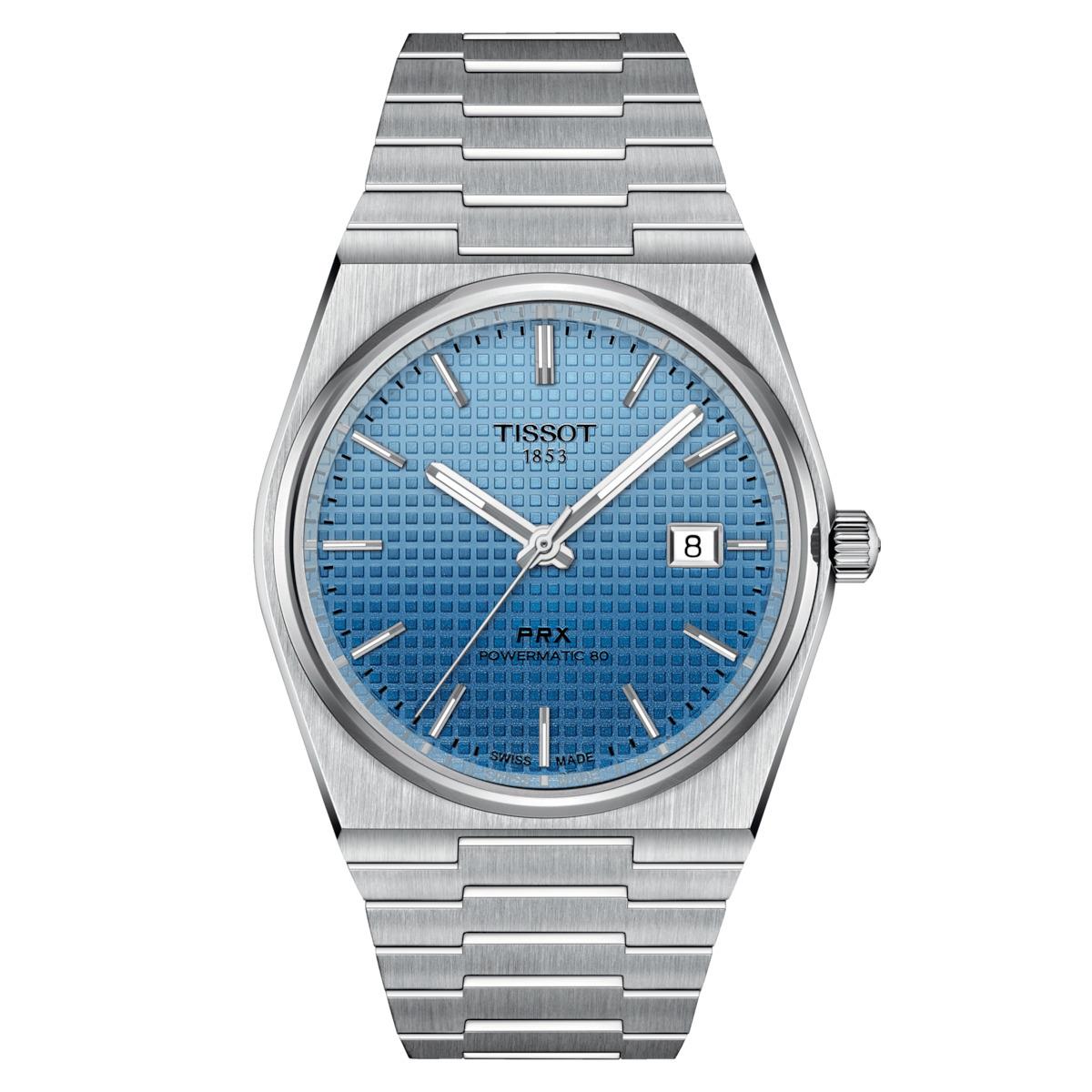 Tissot Prx Light Blue Dial Powermatic 80 40mm T1374071135101 - Dial: Light Blue, Band: Silver