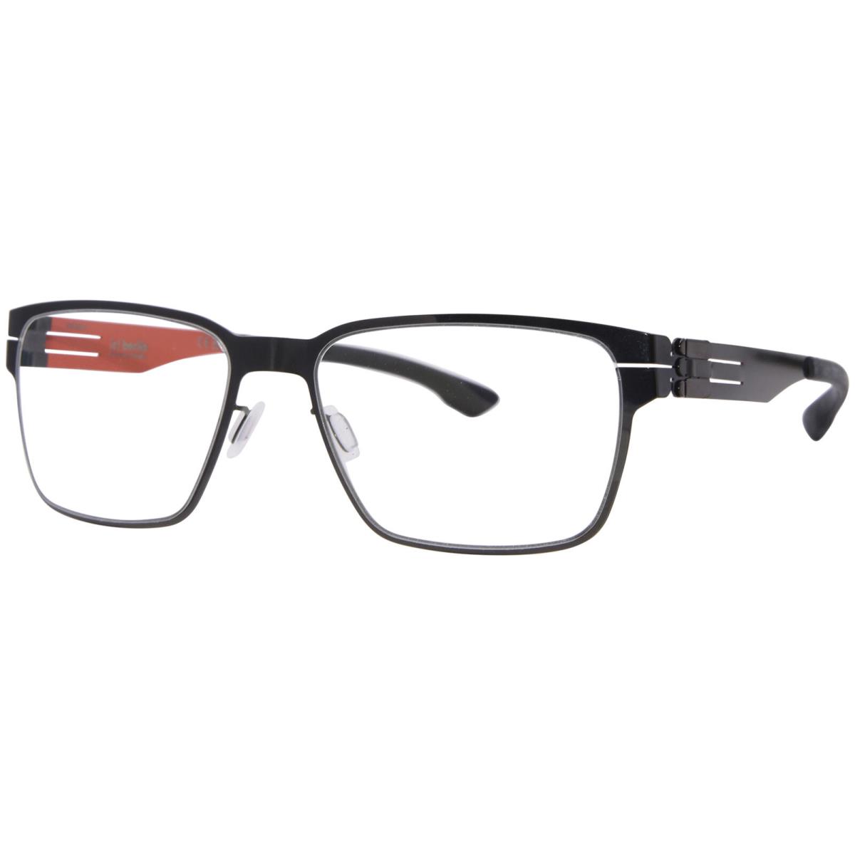 Ic Berlin Oscar Eyeglasses Men`s Gunmetal Full Rim Square Shape 56mm