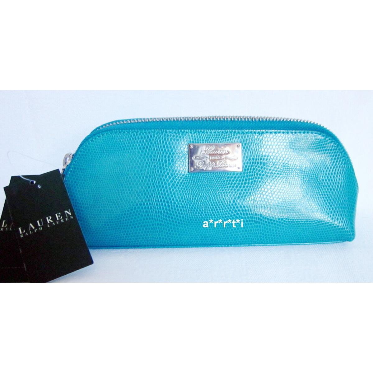 Ralph Lauren Newton Small Triangle Cosmetic Brush Pencil Case Turquoise