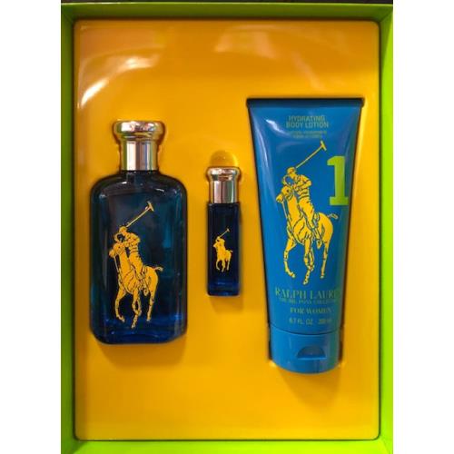 Big Pony Ralph Lauren Women Select 1 Set 3.4 oz Edt .34 oz Edt 6.7 oz Lotion #1 Blue Big Pony