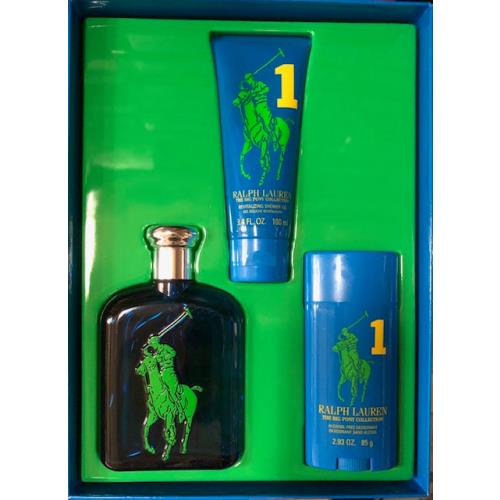 The Big Pony Ralph Lauren Men Select 1 4.2 oz Edt + 3.4 oz Gel + 2.93 oz Deo #1 Blue Big Pony