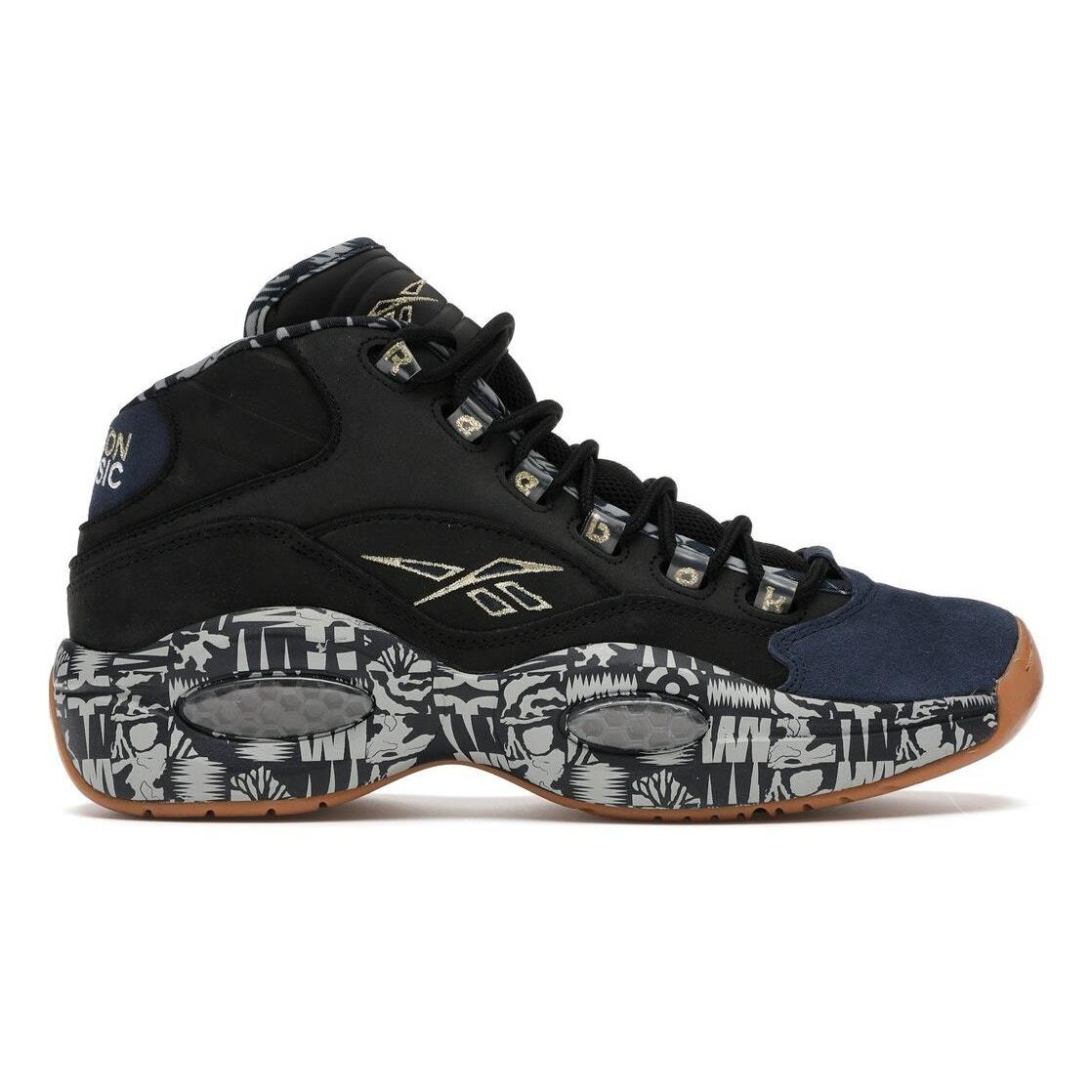 Reebok Question Mid Iverson Classic Sneaker Black/conavy/mgsogr Basketball Shoes