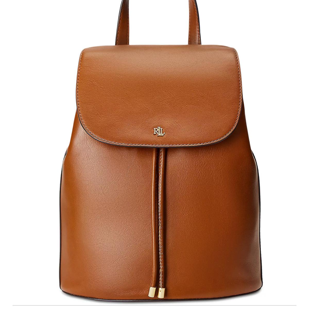 Ralph Lauren Leather Medium Winny Backpack Lauren Tan