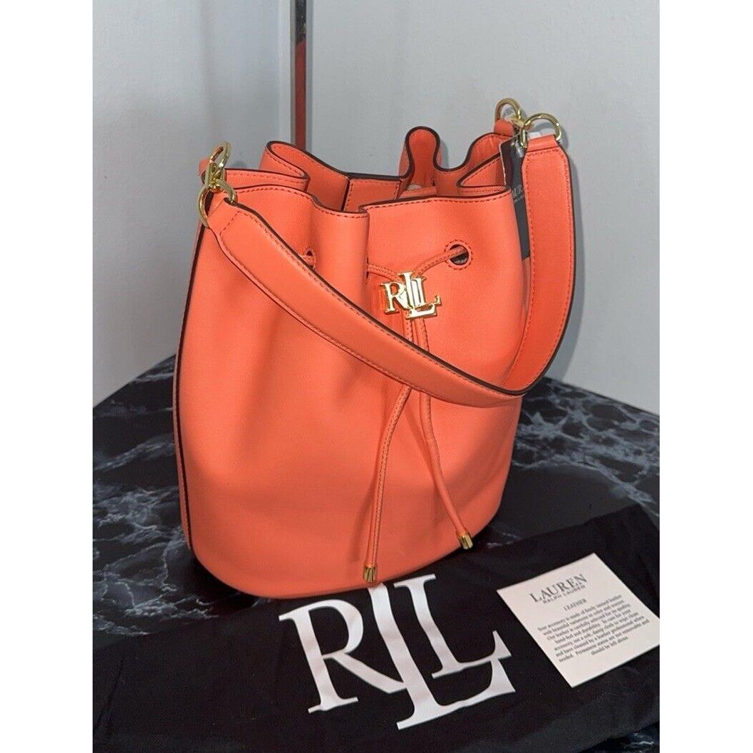 Lauren Ralph Lauren Shoulder Bucket Bag Leather -store Display