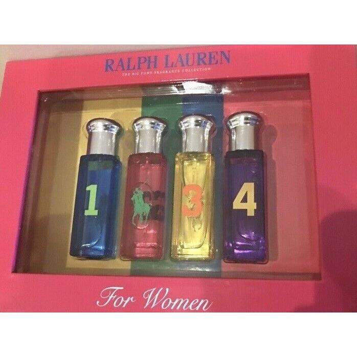 Ralph Lauren Big Pony 1 2 3 4 Women 4pc Set: 10 ml/.34 oz Each Edt Spray